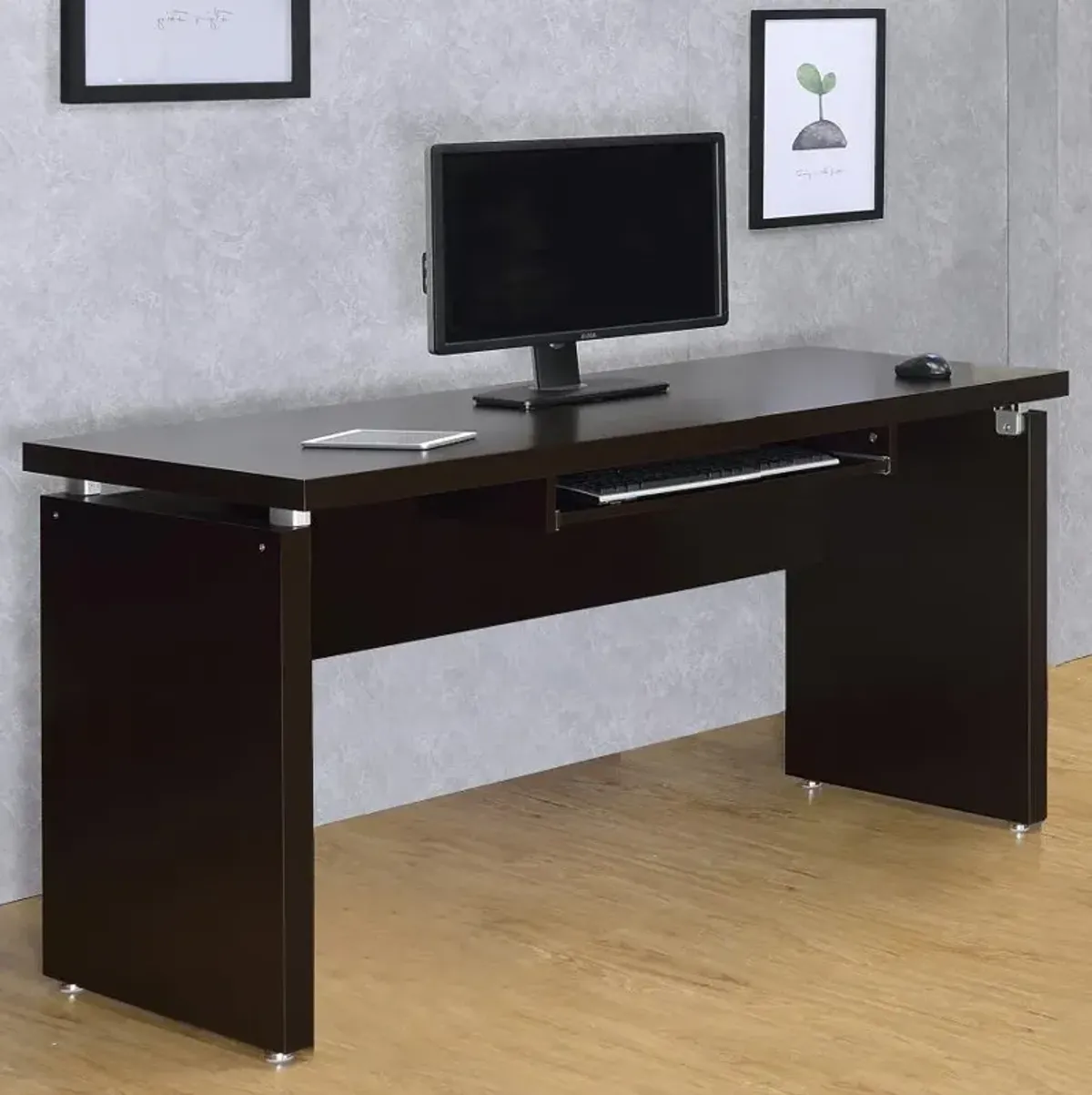 Skylar Computer Desk with Keyboard Drawer Cappuccino