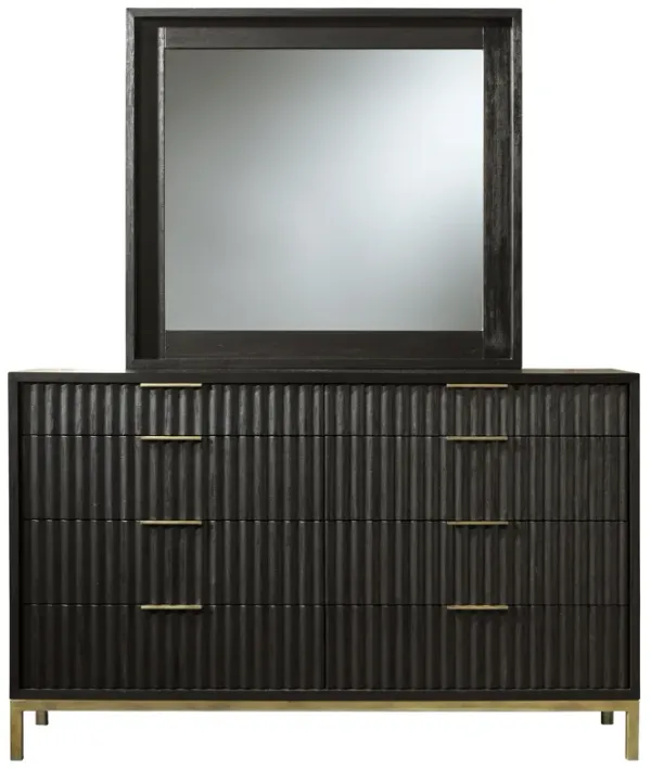 Kentifield Solid Wood Eight Drawer Dresser In Black Drifted Oak (2024)
