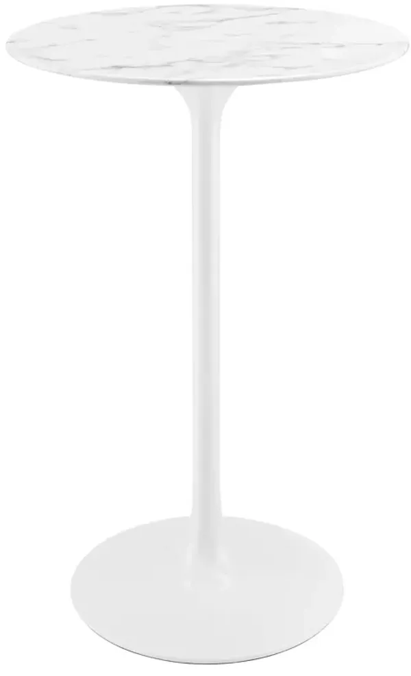 Lippa 28" Round Artificial Marble Bar Table