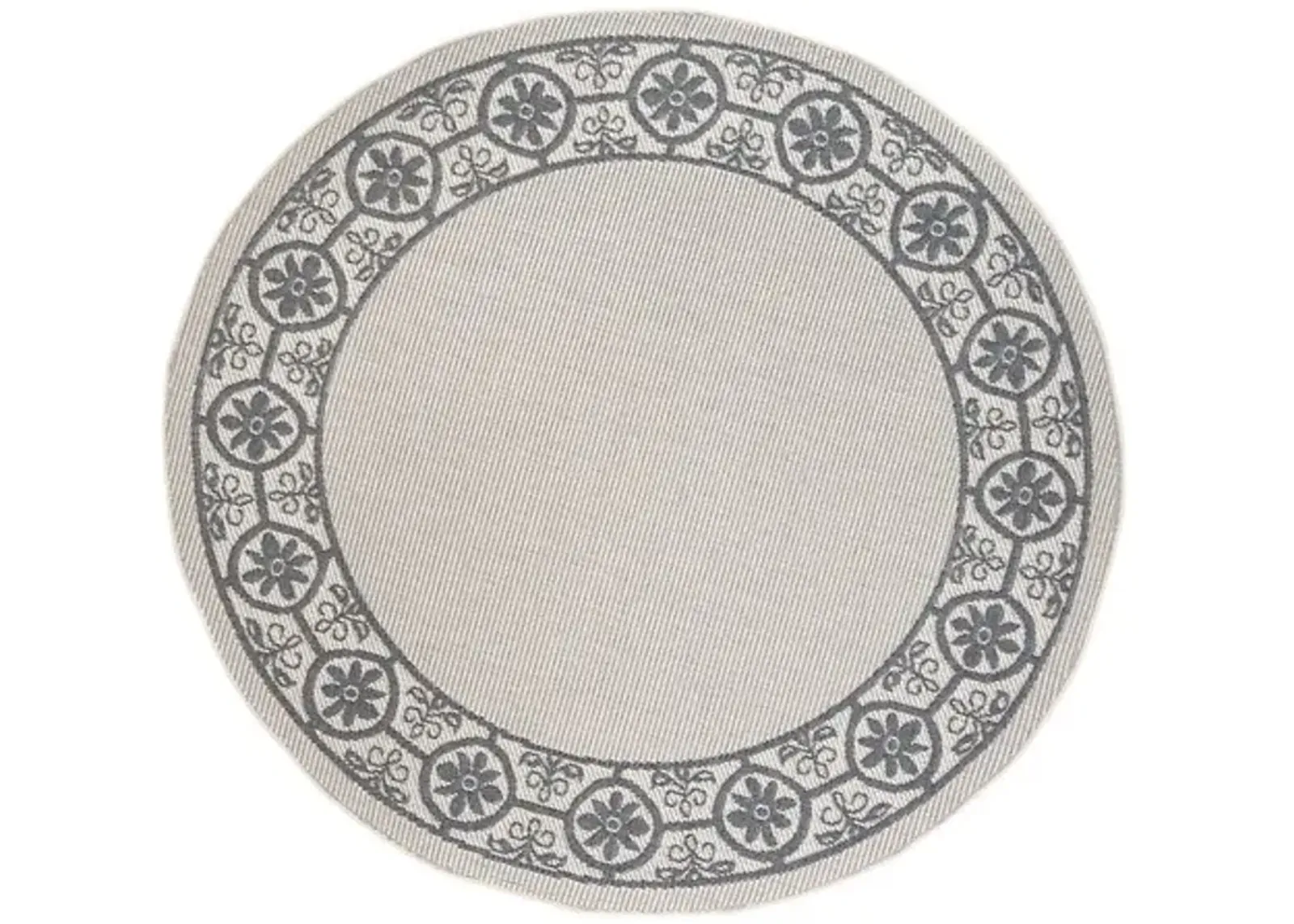 Safavieh BERMUDA 800 Collection BMU815A-7R Ivory / Charcoal 6'-7" X 6'-7" Round