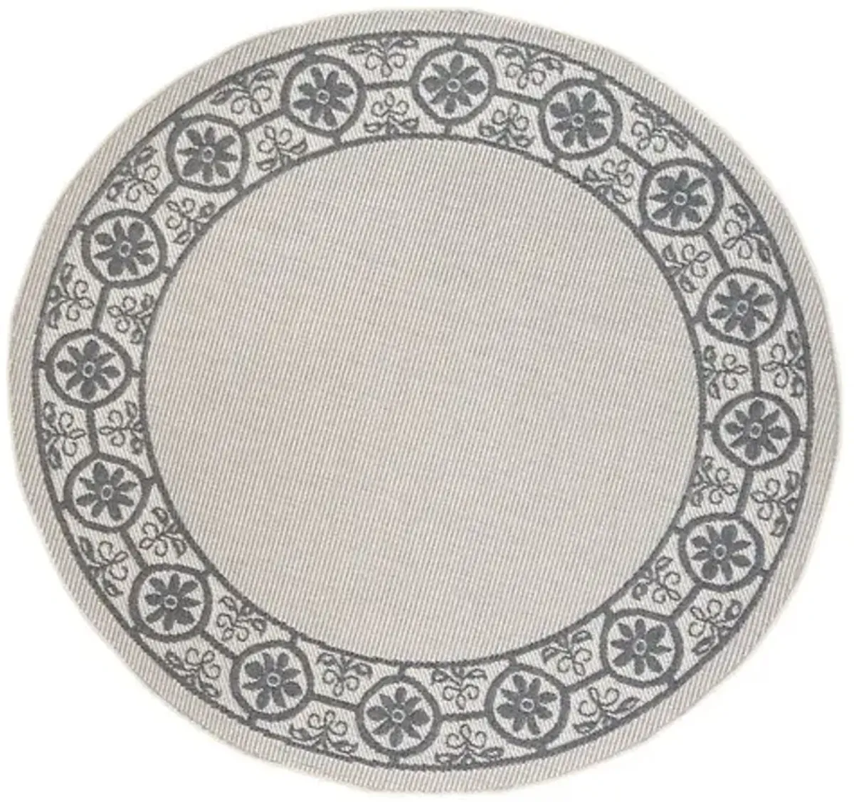 Safavieh BERMUDA 800 Collection BMU815A-7R Ivory / Charcoal 6'-7" X 6'-7" Round