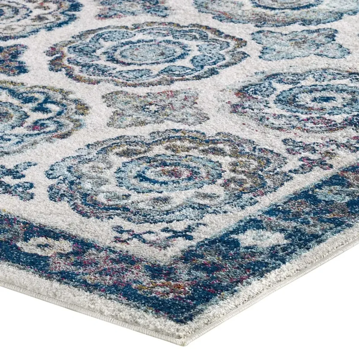 Entourage Odile Distressed Floral Moroccan Trellis 5x8 Area Rug