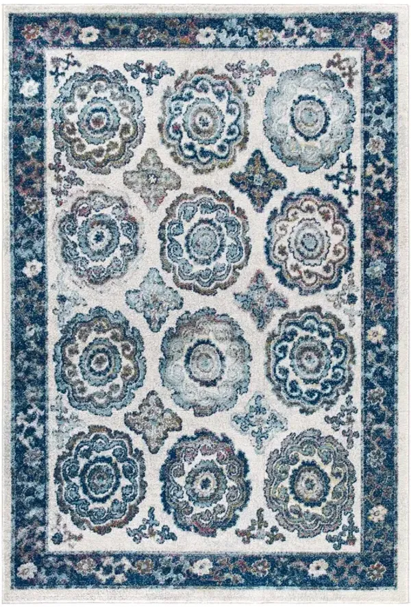 Entourage Odile Distressed Floral Moroccan Trellis 5x8 Area Rug