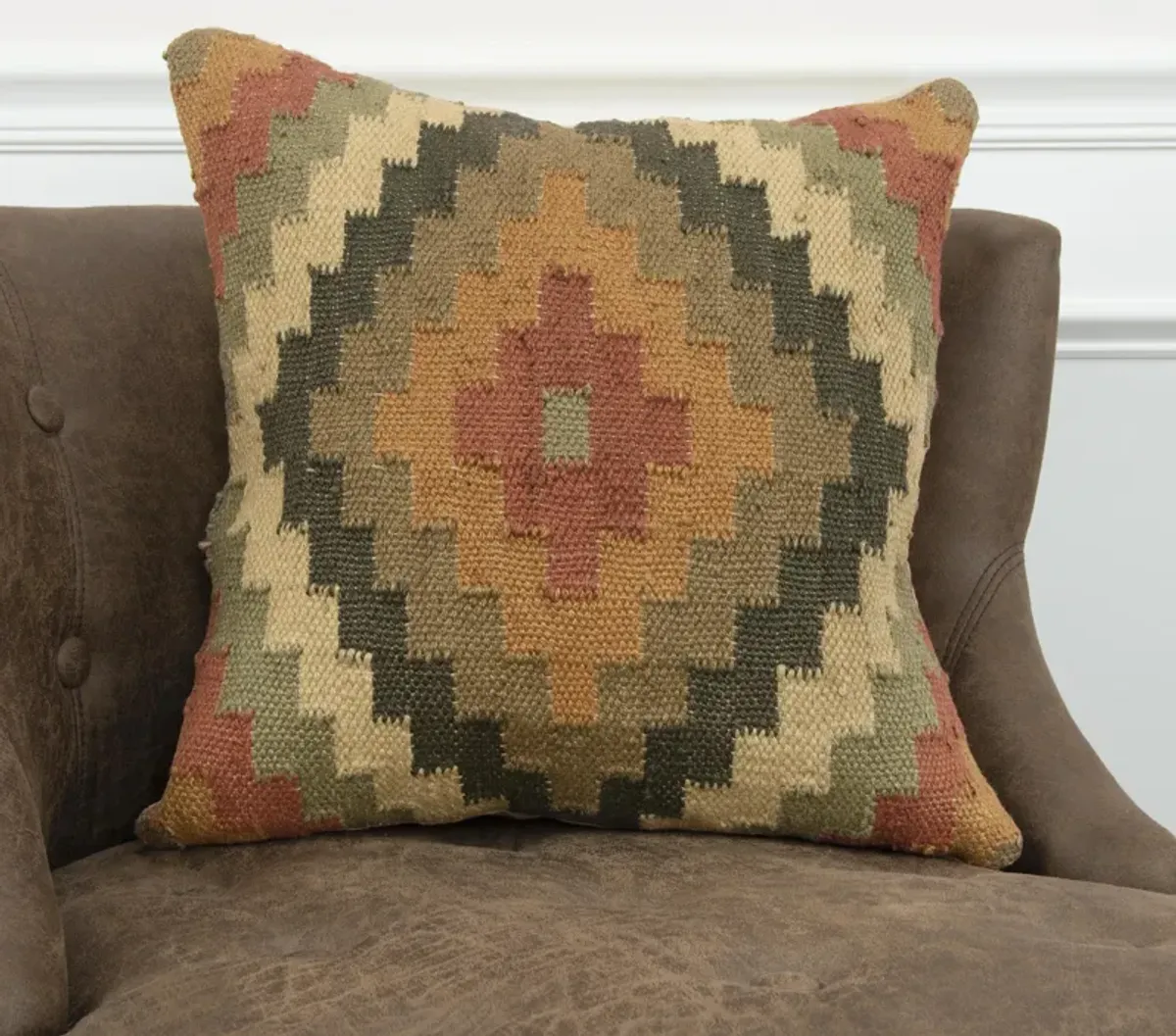 Southwestern Iconic Patterning Rust Pillow