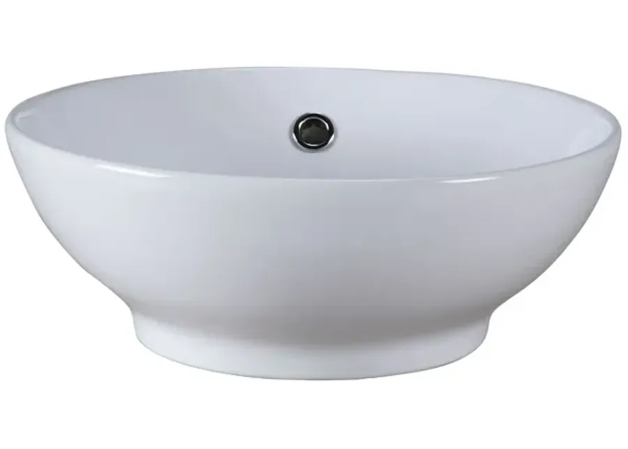 Vitreous China Round Vessel Sink - White