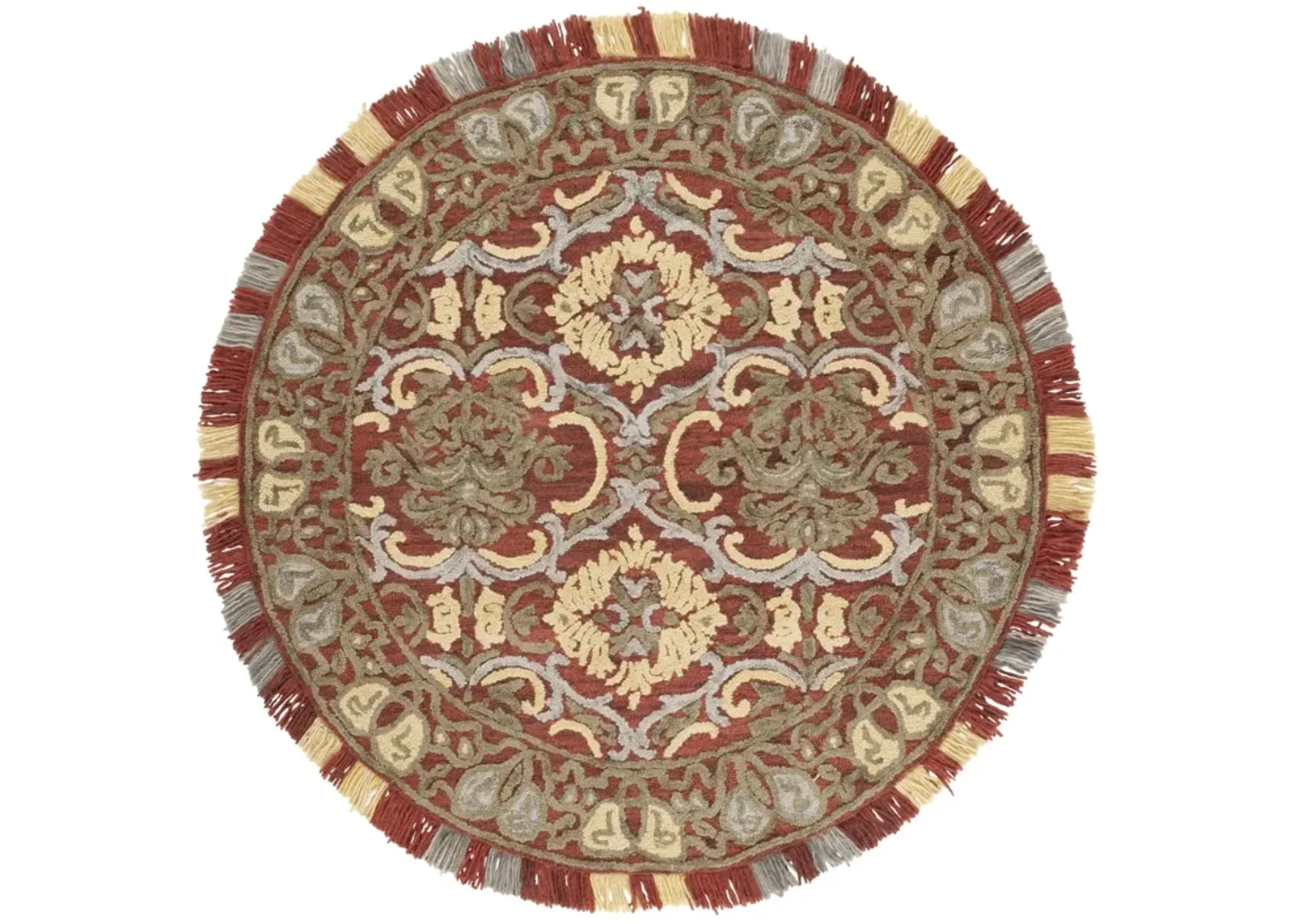 BLOSSOM 422 RED  6' x 6' Round Round Rug