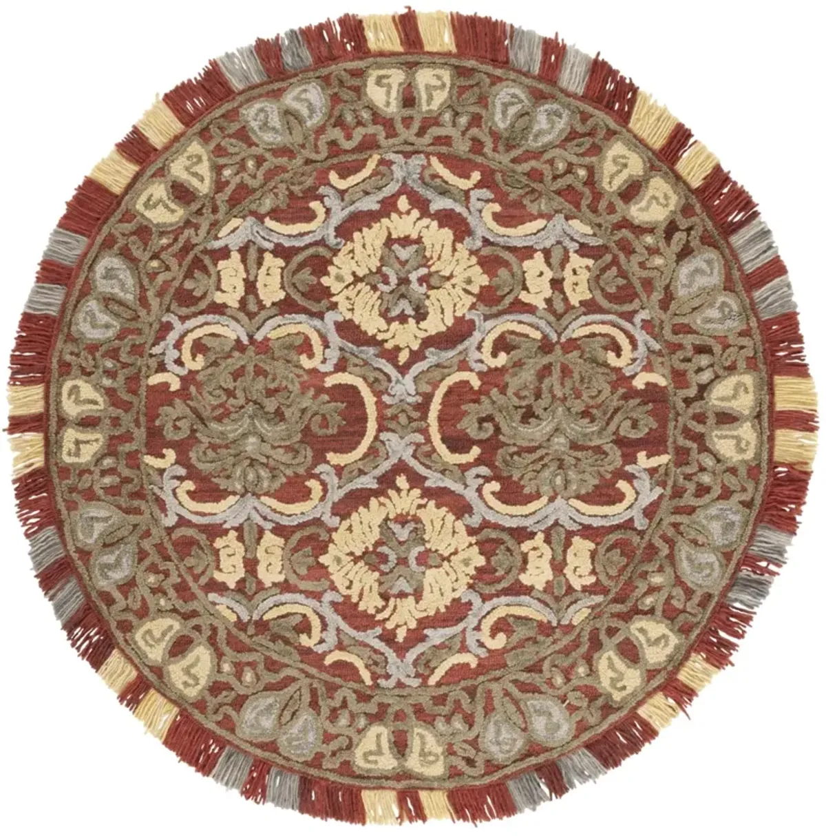 BLOSSOM 422 RED  6' x 6' Round Round Rug