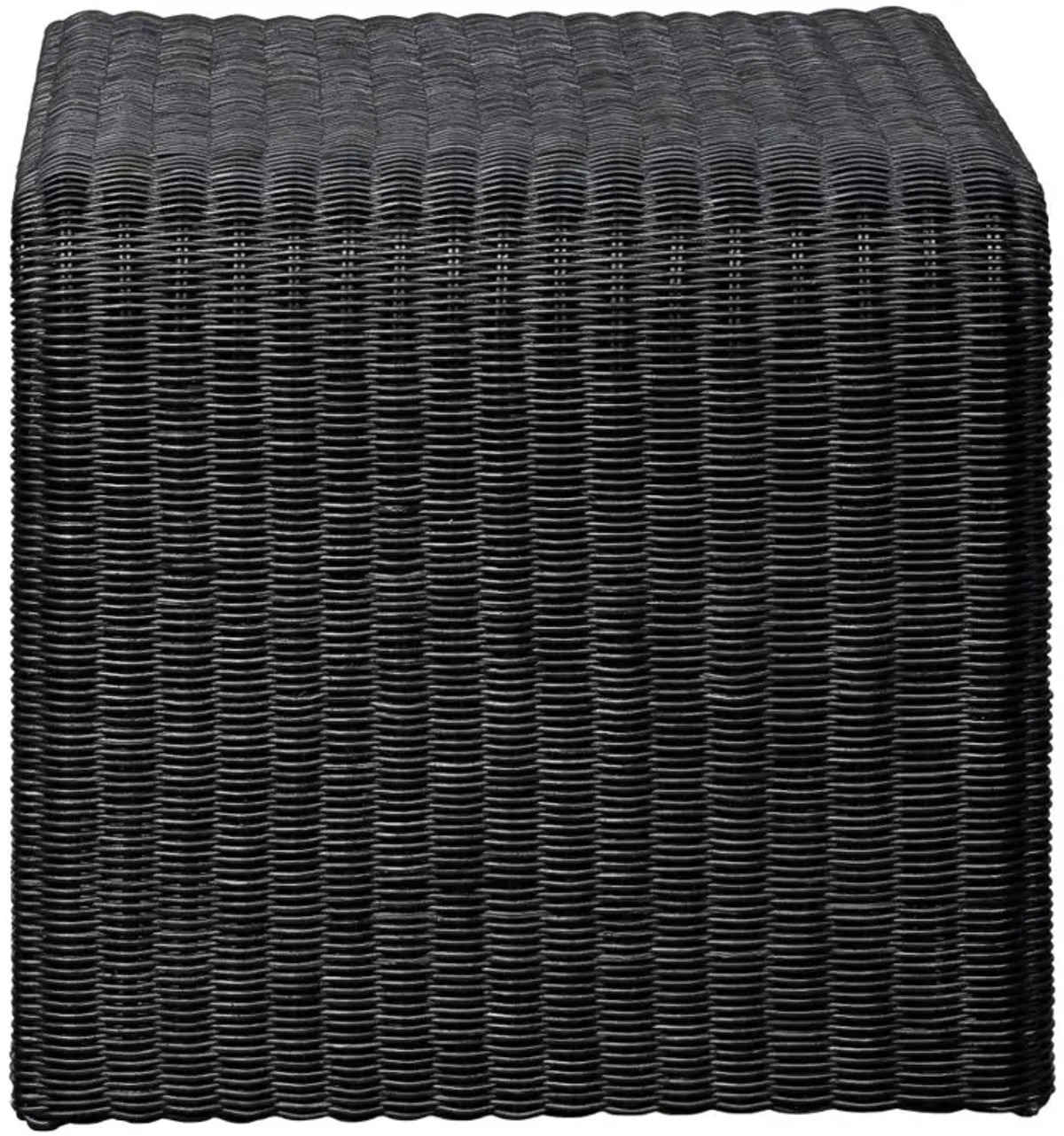 Cahya Woven Rattan Sqaure End Table Black