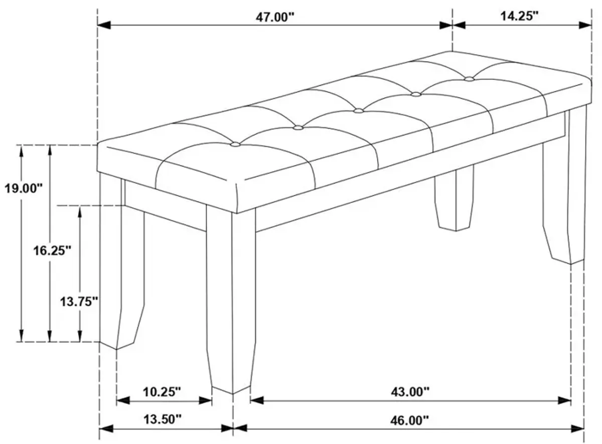 Dalila Padded Cushion Bench Grey and Dark Grey