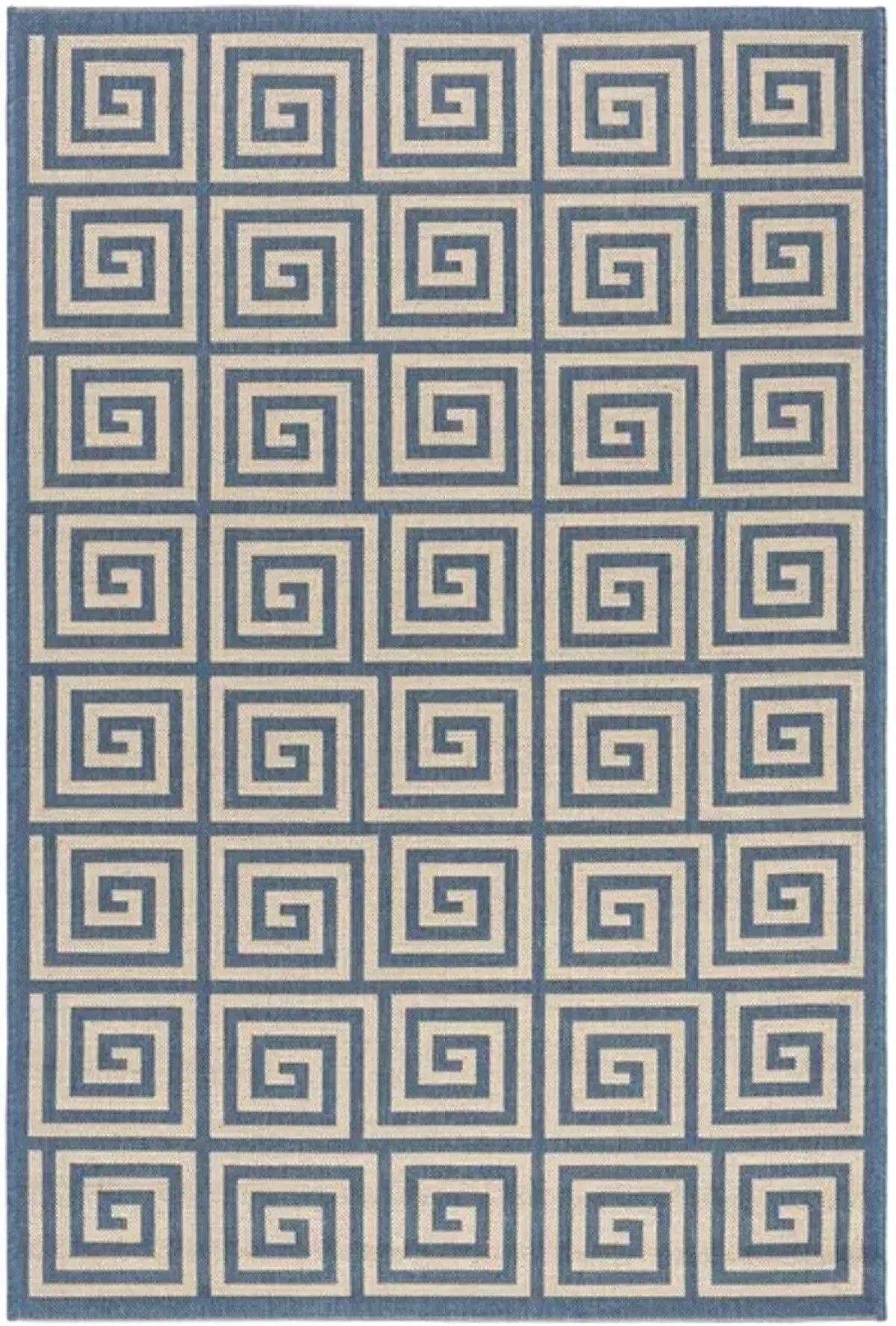 Safavieh BEACH HOUSE Collection BHS129N-5 Cream / Blue 5'-3" X 7'-6"