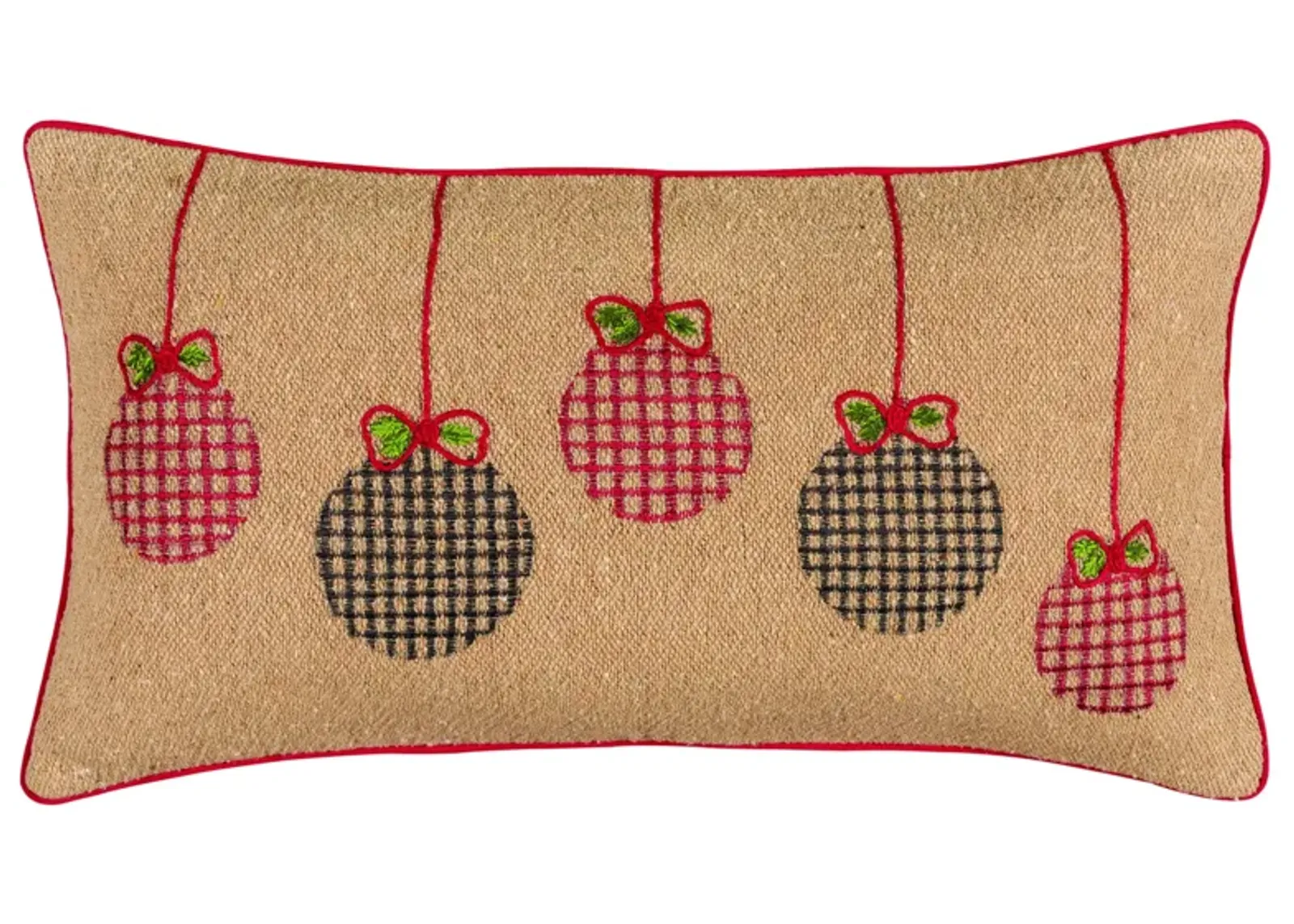 Christmas Ornaments Dark Natural Pillow