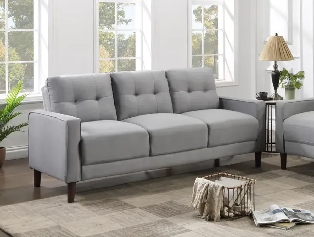 Bowen Upholstered Track Arms Tufted Sofa Grey