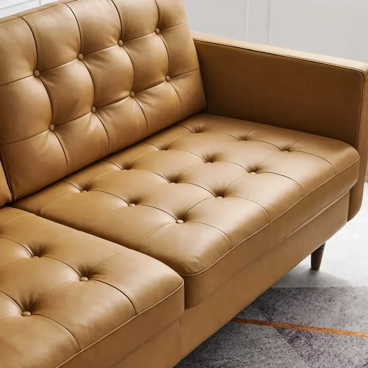 Exalt Tufted Vegan Leather Sofa