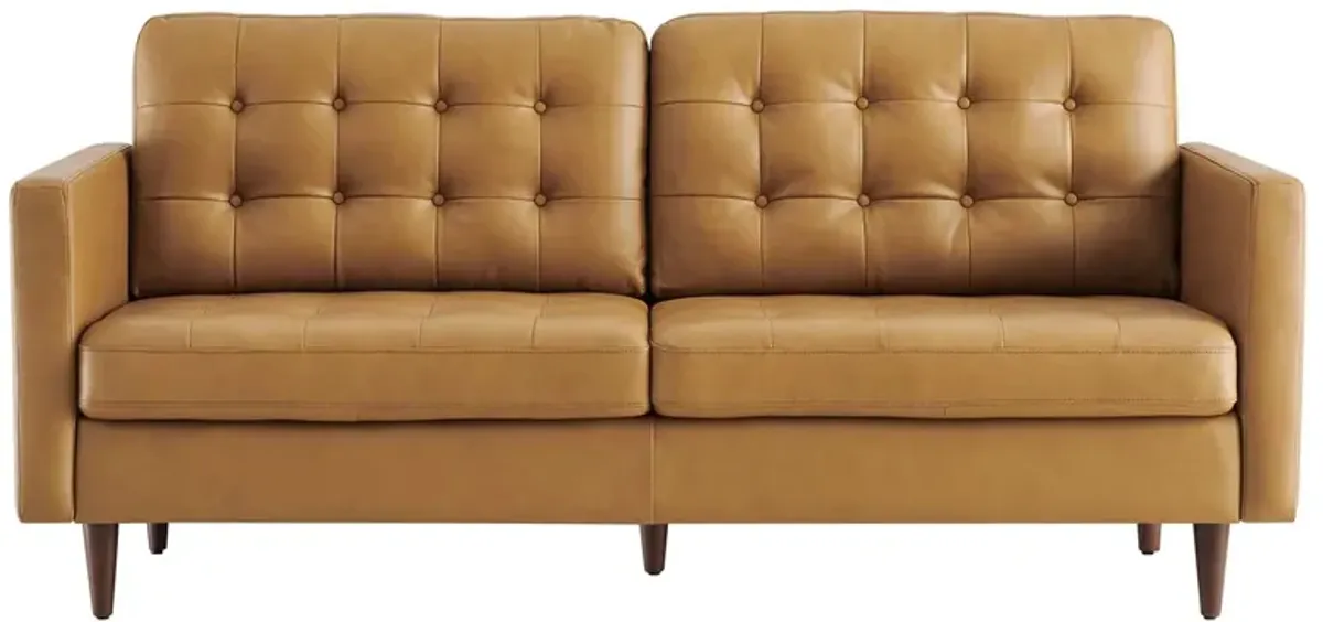 Exalt Tufted Vegan Leather Sofa