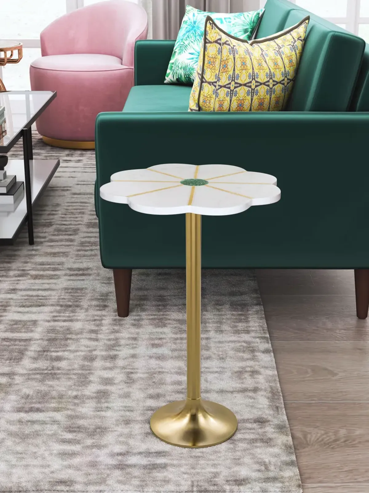 Scallop Side Table Multicolor