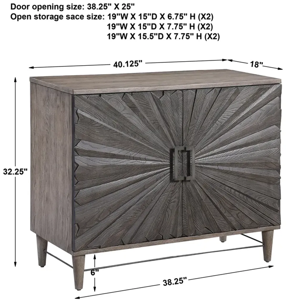 Shield Gray Oak 2 Door Cabinet