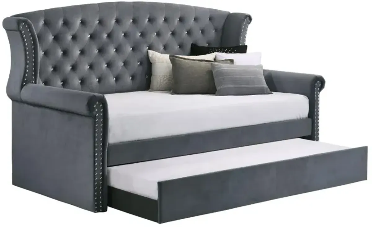 Scarlett Upholstered Tufted Twin Daybed with Trundle