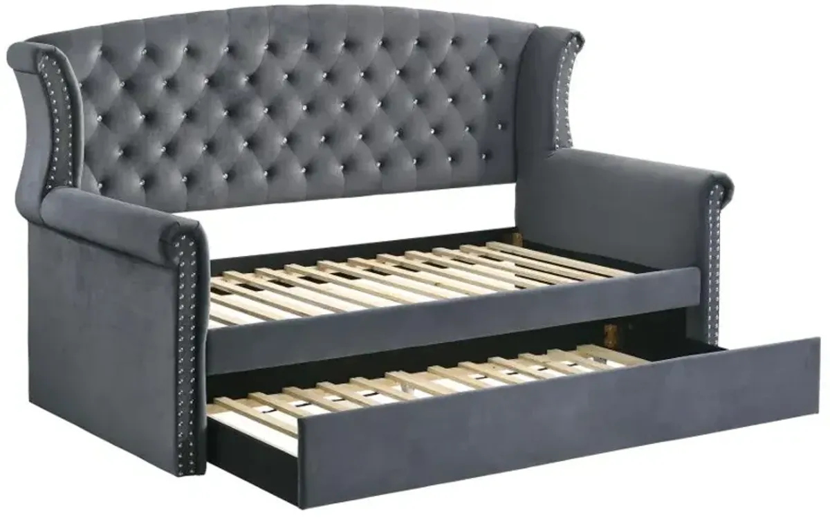 Scarlett Upholstered Tufted Twin Daybed with Trundle