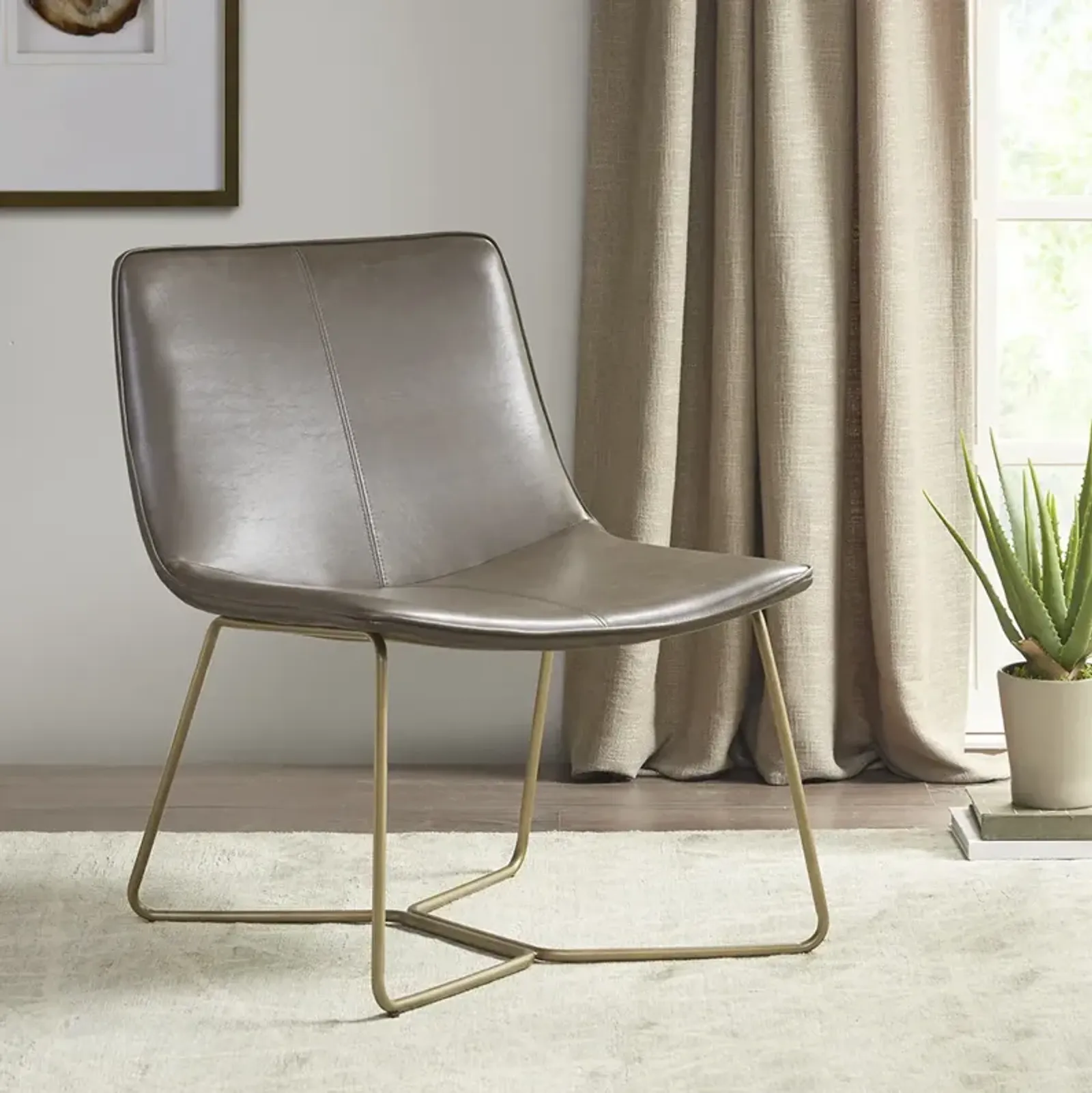 Madison Park Fallon Brown/Gold Accent Chair