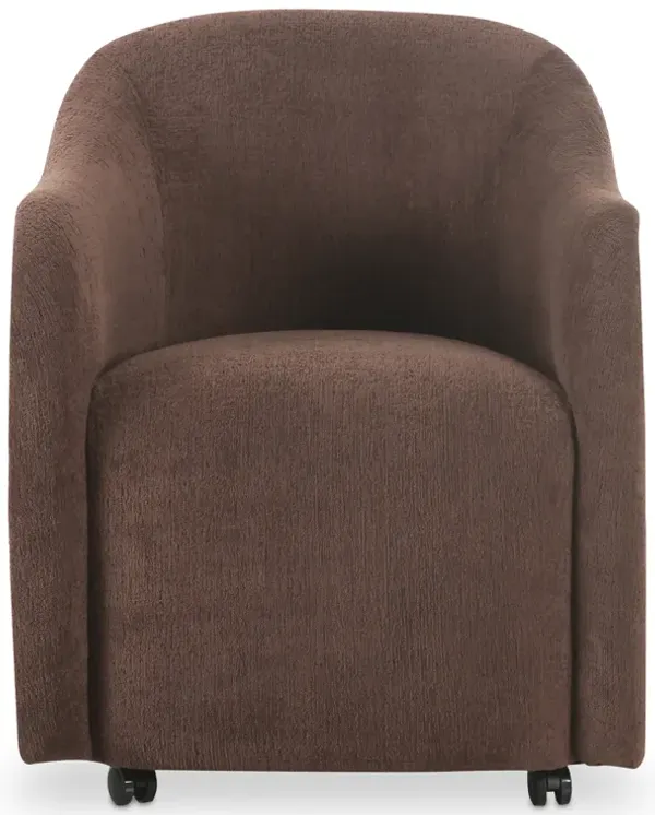 Drava Rolling Dining Chair Dark Brown