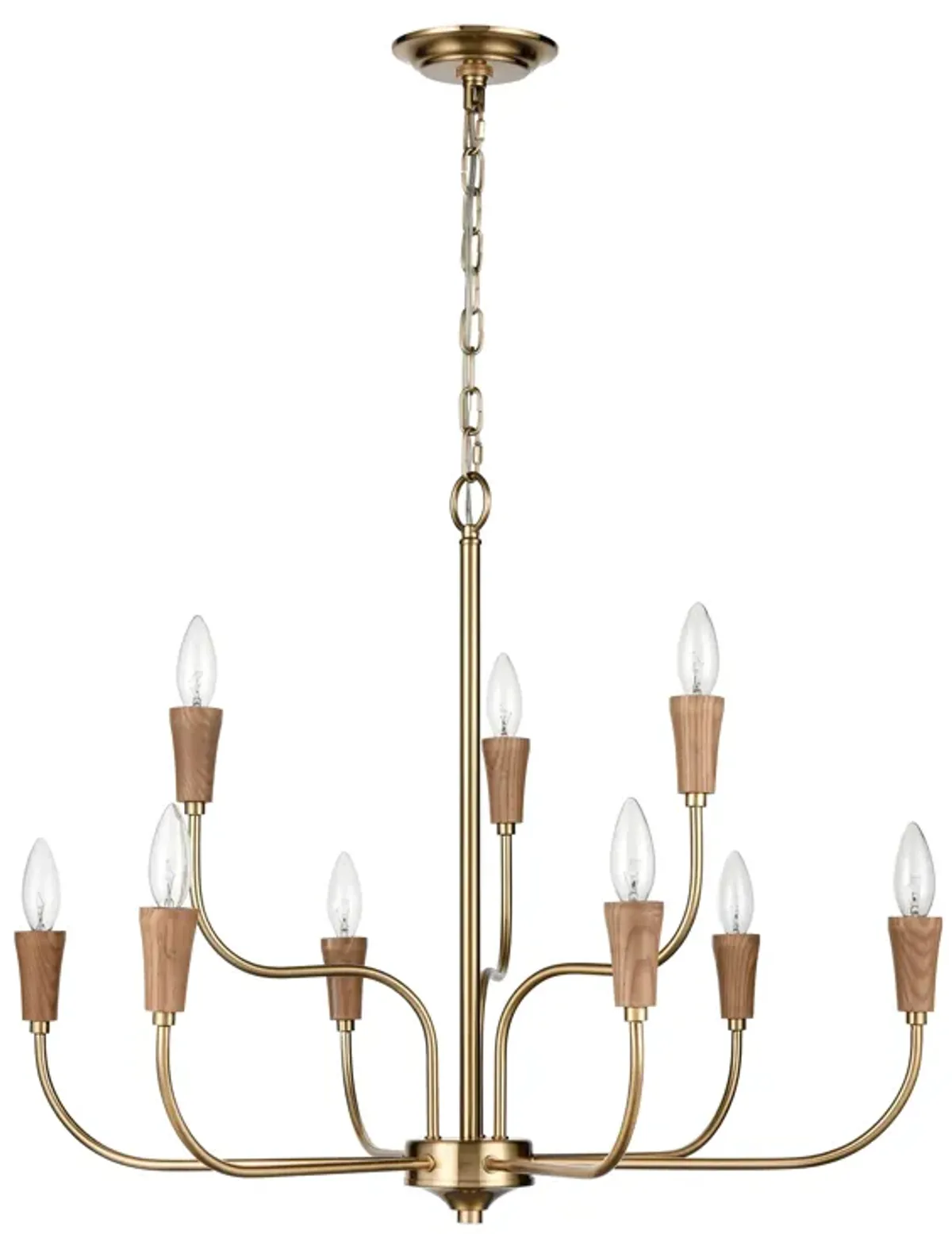 Inga 29" Wide 9-Light Chandelier - Brass