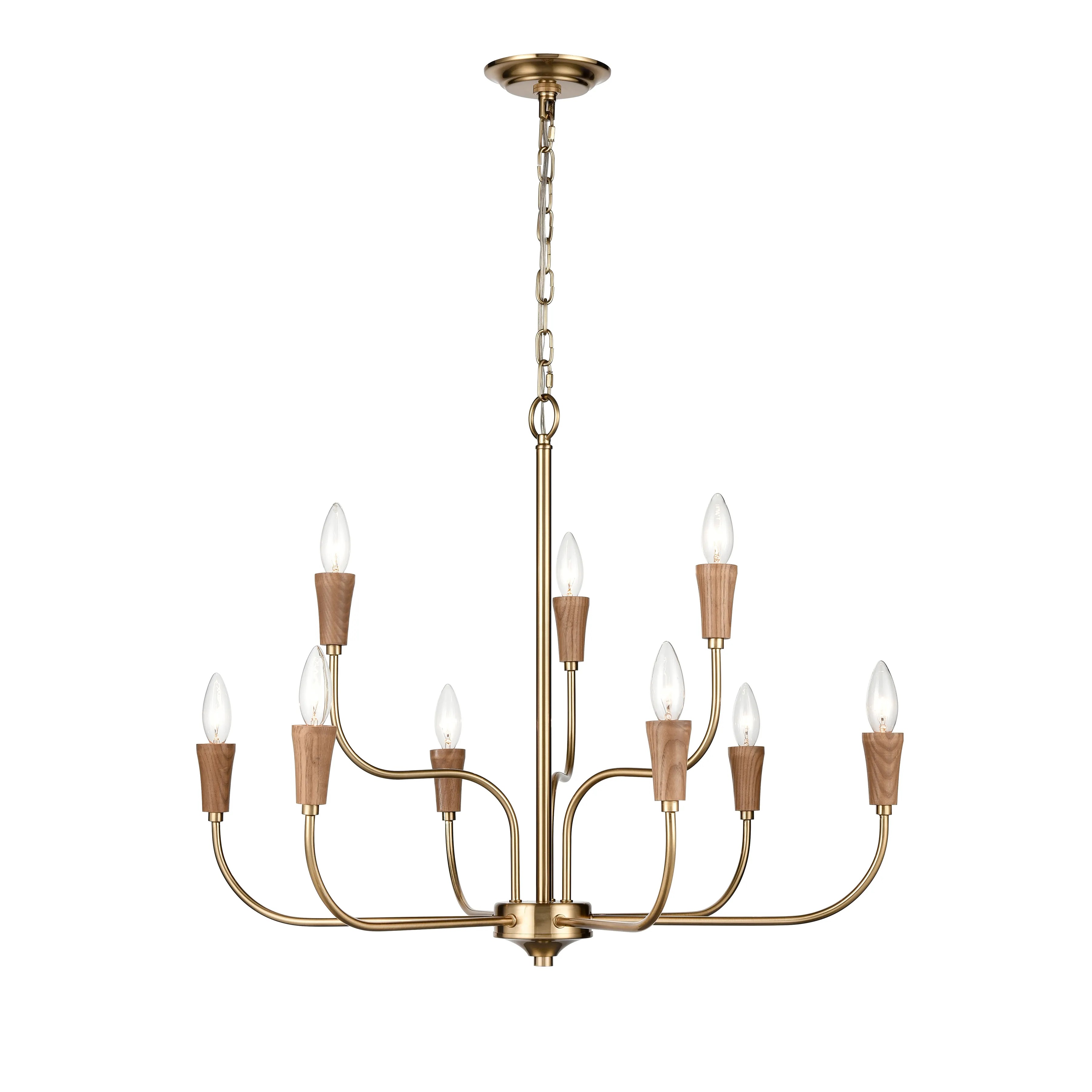 Inga 29" Wide 9-Light Chandelier - Brass