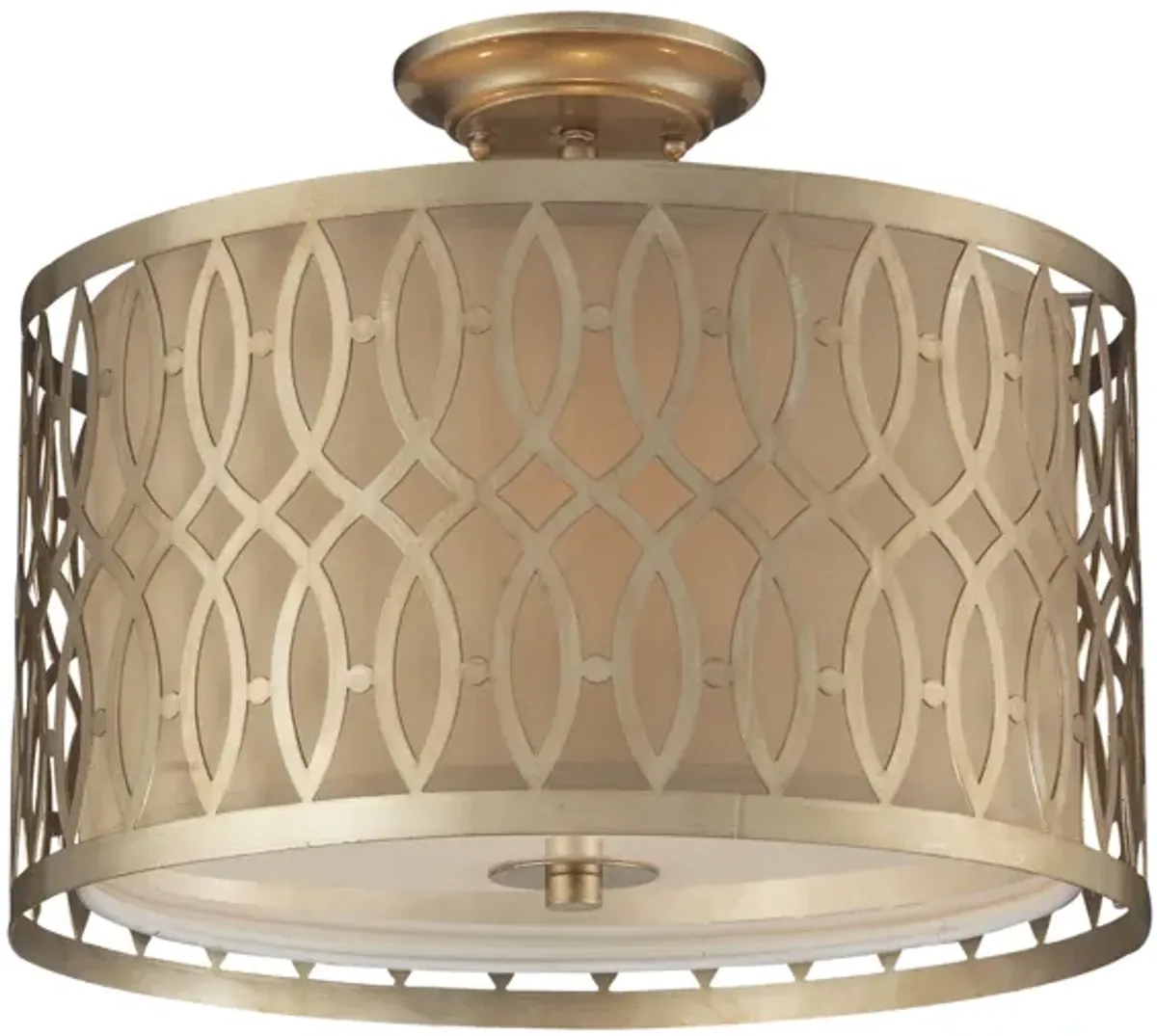 Estonia 16" Wide 3-Light Semi Flush Mount - Aged Silver