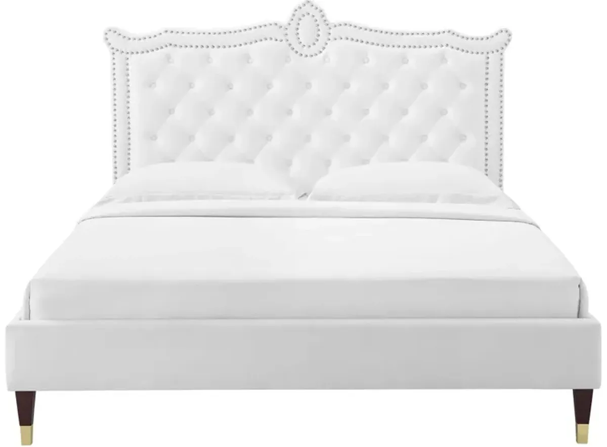 Clara Performance Velvet Queen Platform Bed