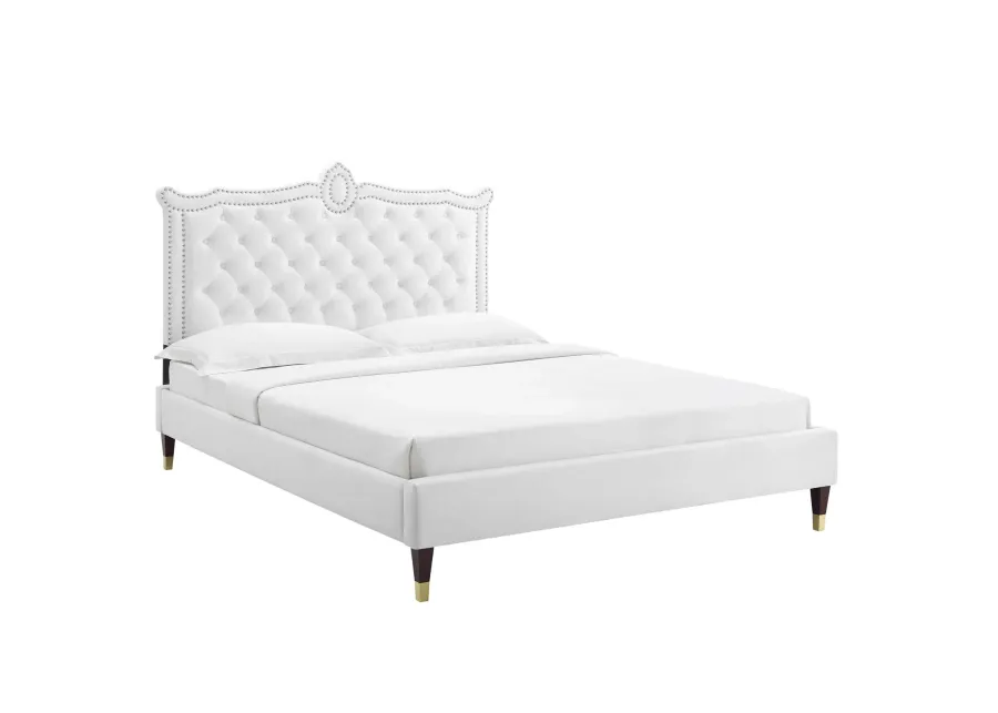 Clara Performance Velvet Queen Platform Bed