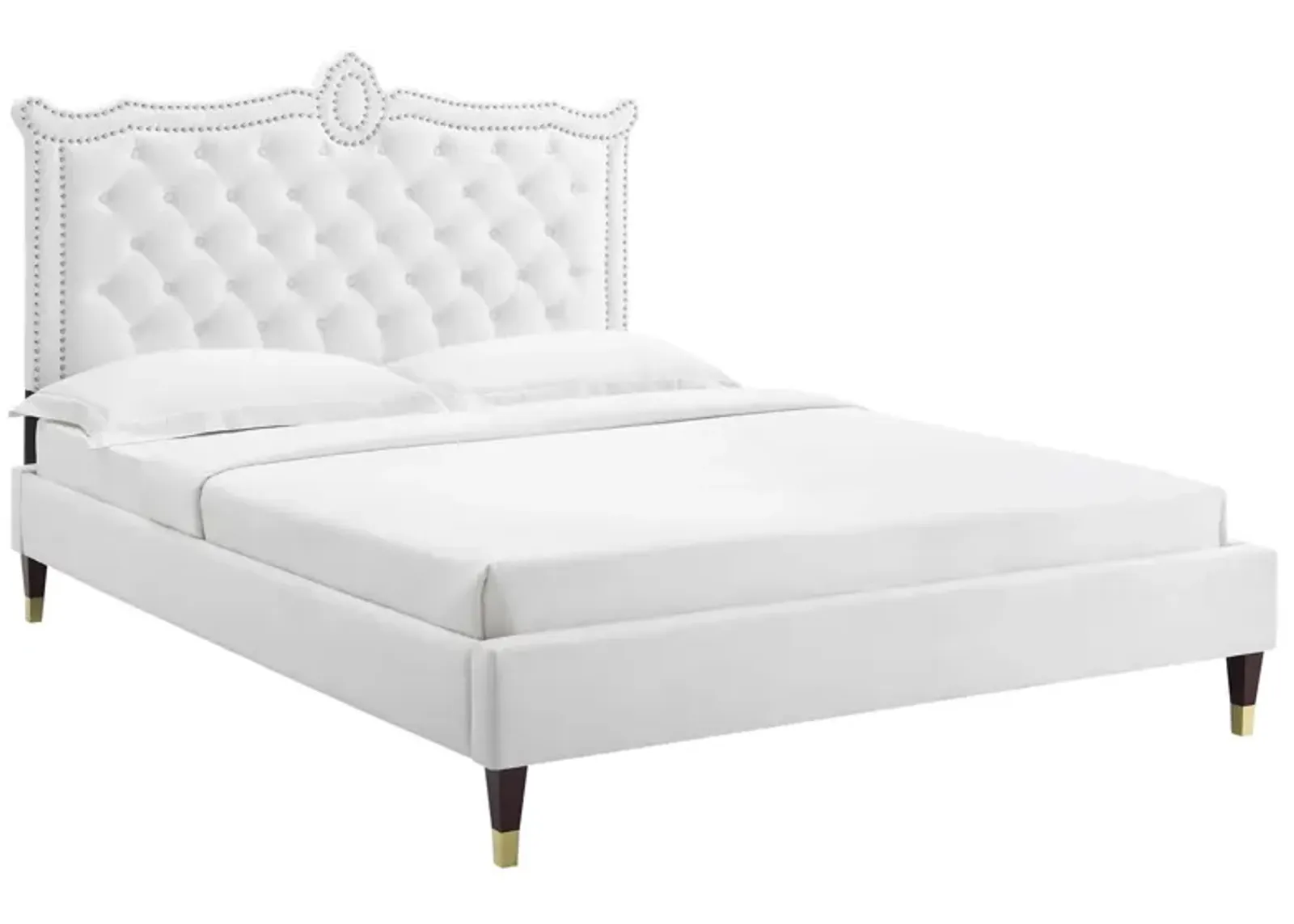 Clara Performance Velvet Queen Platform Bed