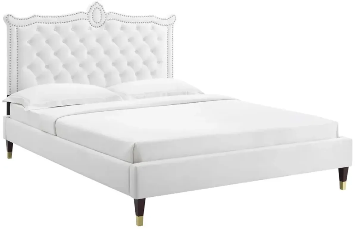 Clara Performance Velvet Queen Platform Bed