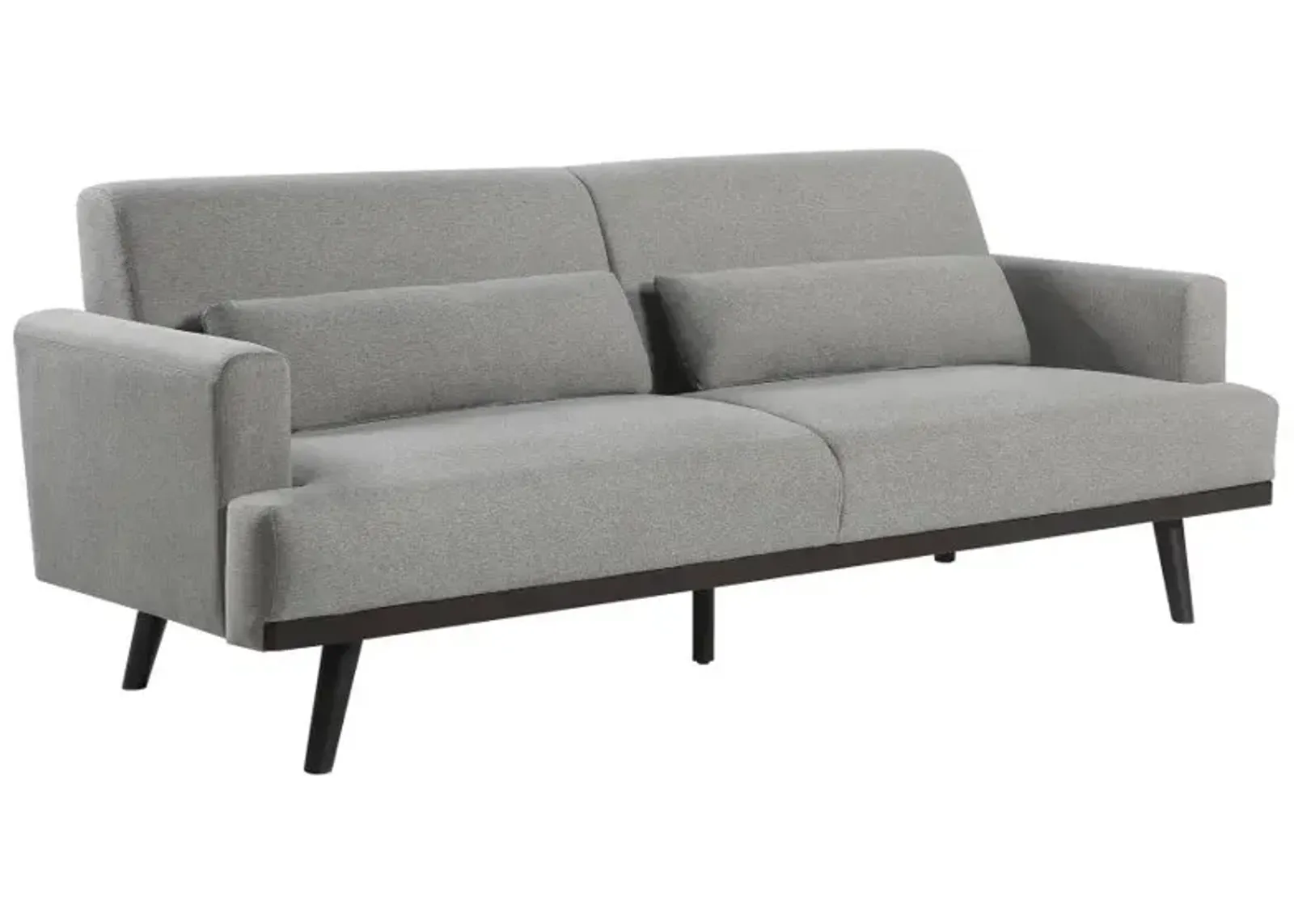 Rialto Upholstered Sofa with Track Arms Sharkskin And Dark Brown