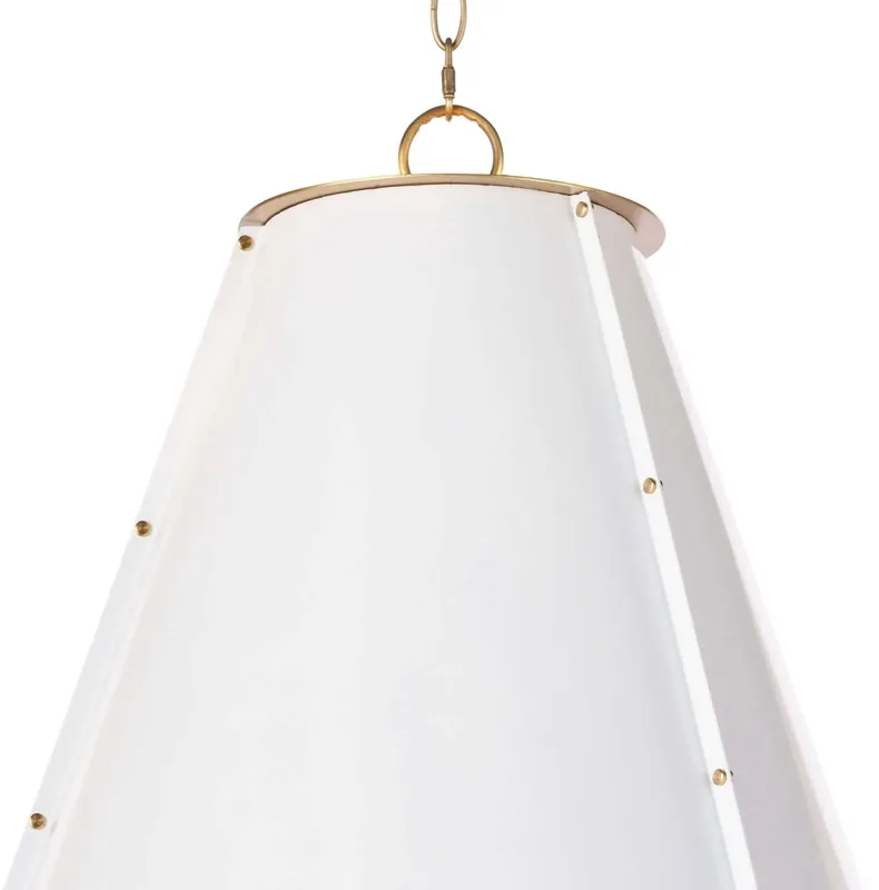 French Maid Chandelier Large (White and Natural Brass)