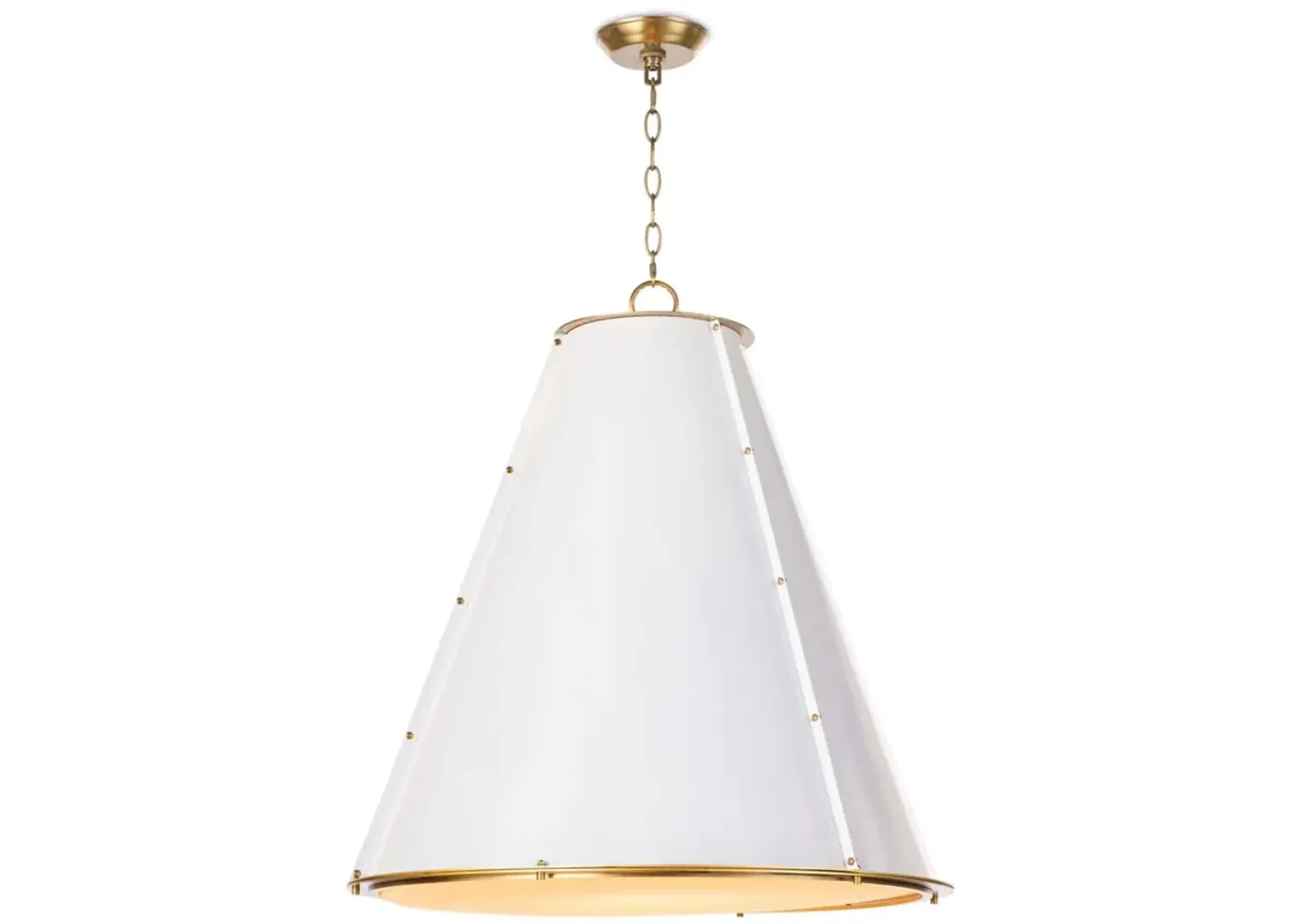 French Maid Chandelier Large (White and Natural Brass)