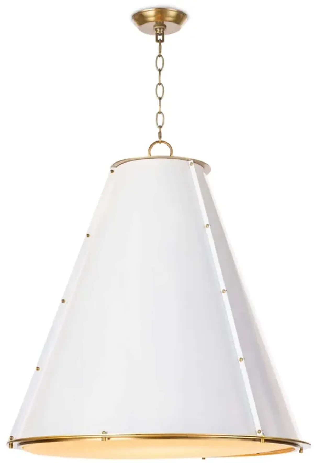 French Maid Chandelier Large (White and Natural Brass)