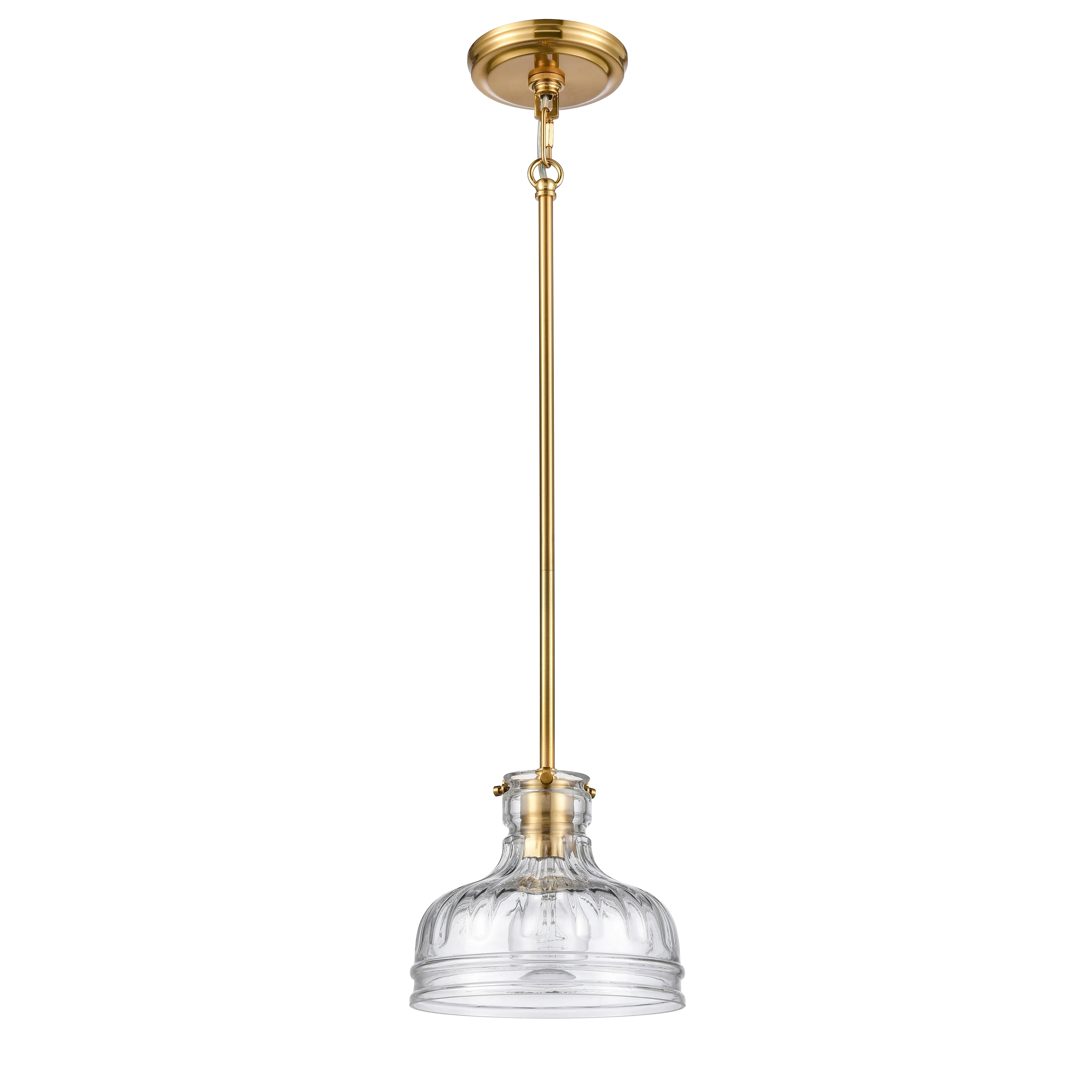 Orinoco 8" Wide 1-Light Mini Pendant - Satin Brass