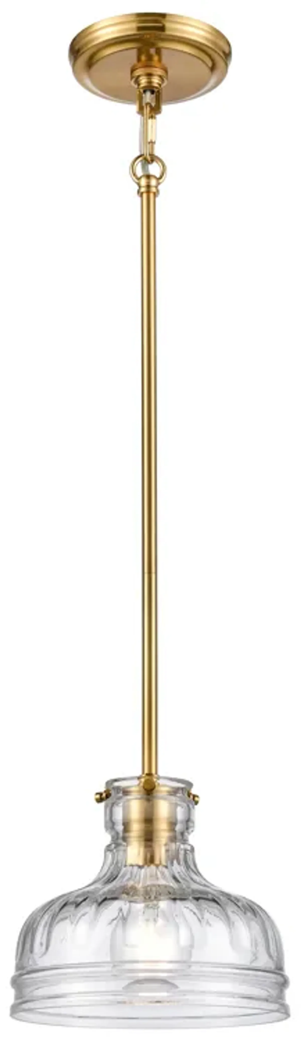 Orinoco 8" Wide 1-Light Mini Pendant - Satin Brass