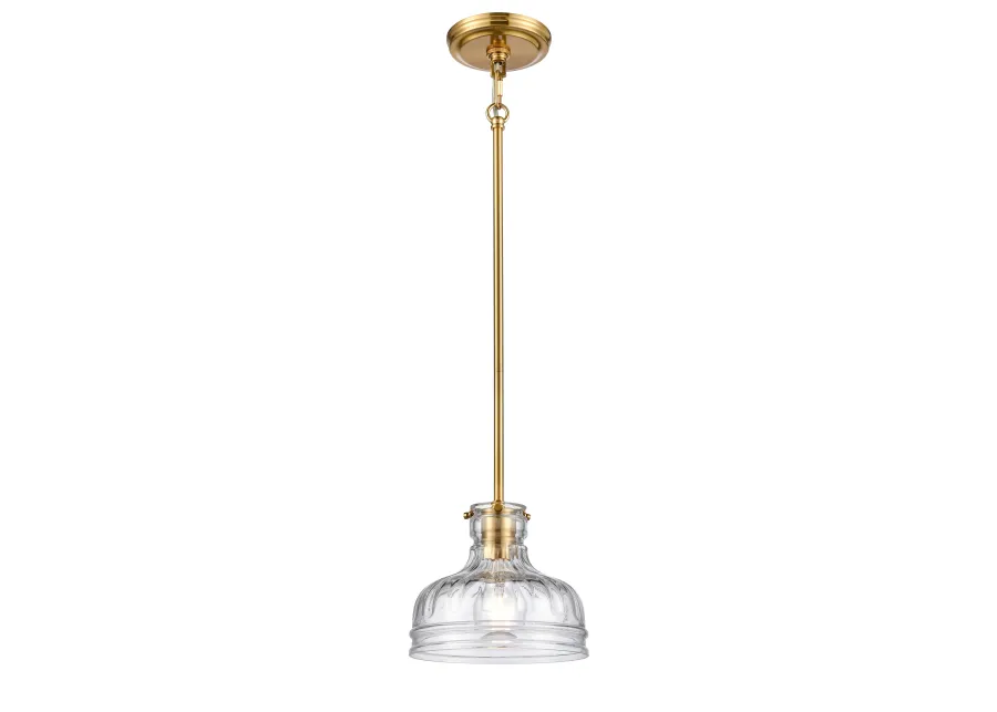 Orinoco 8" Wide 1-Light Mini Pendant - Satin Brass