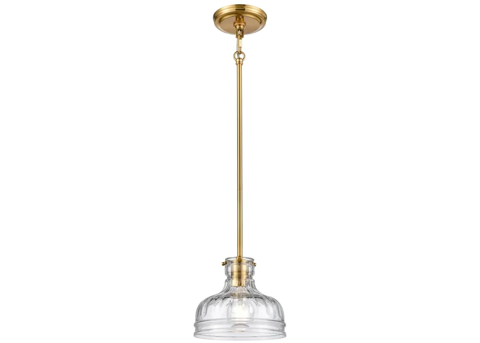 Orinoco 8" Wide 1-Light Mini Pendant - Satin Brass