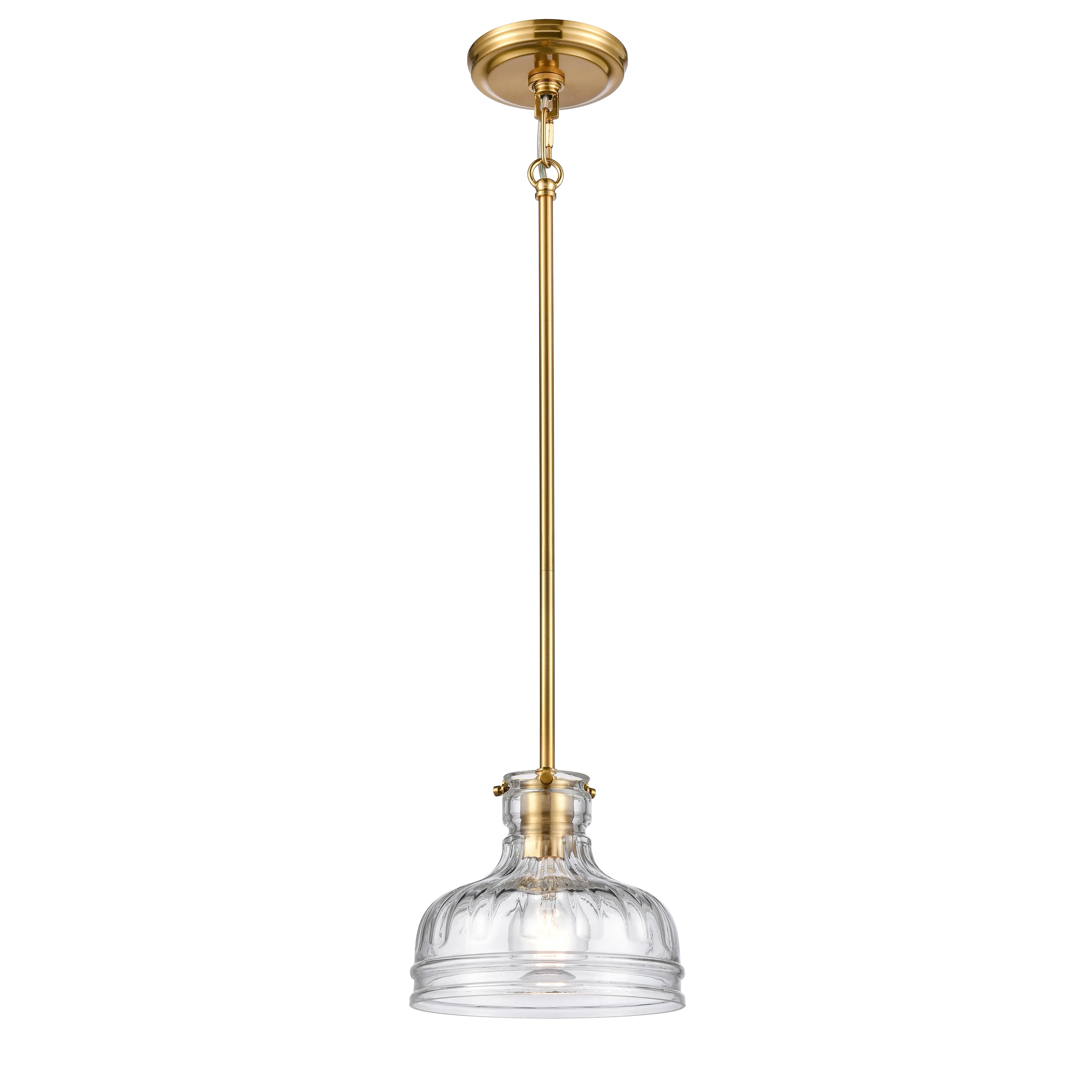 Orinoco 8" Wide 1-Light Mini Pendant - Satin Brass