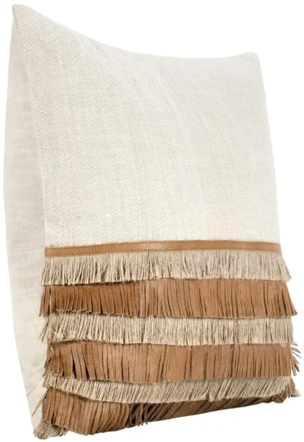 Casa 20" Cotton Throw Pillow, Chestnut/Natural