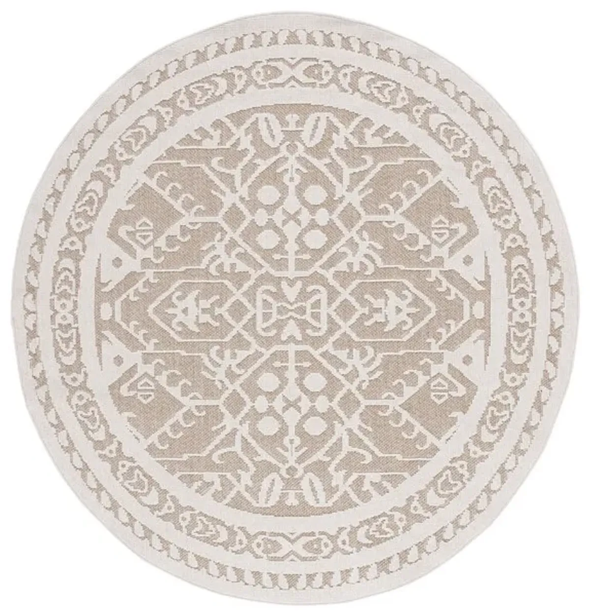 GLOBAL 222 Beige 6'-7' X 6'-7' Round Round Rug