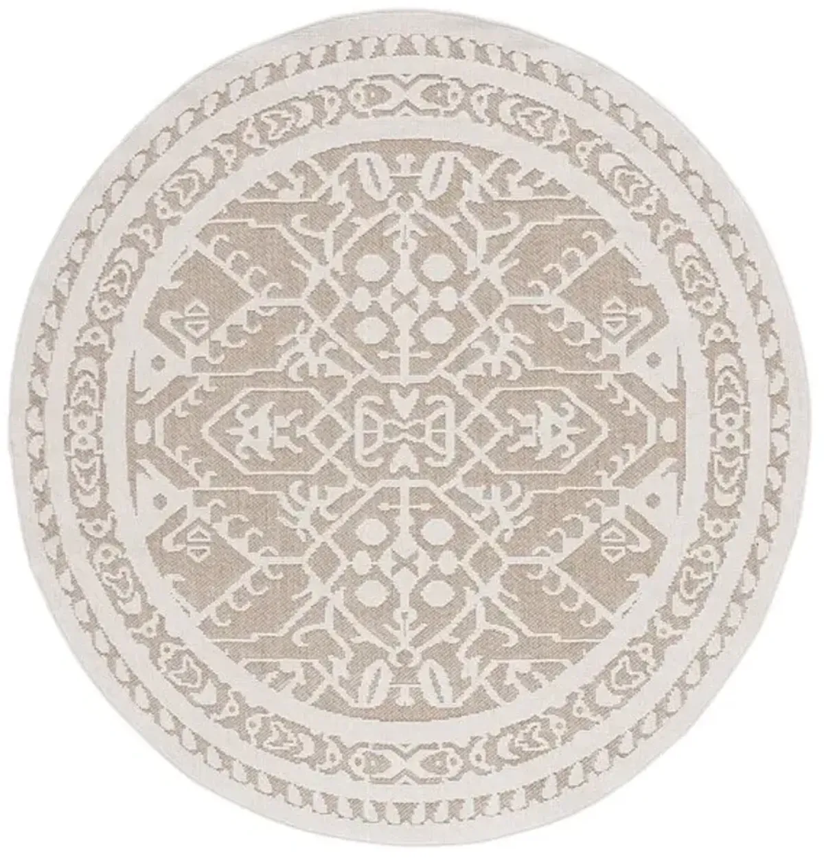 GLOBAL 222 Beige 6'-7' X 6'-7' Round Round Rug