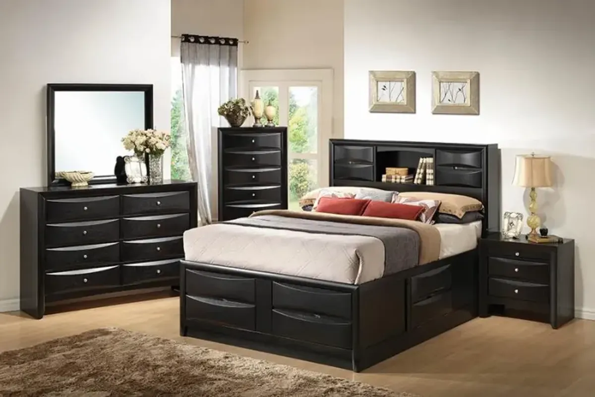 Briana Eastern King Platform Storage Bed Black