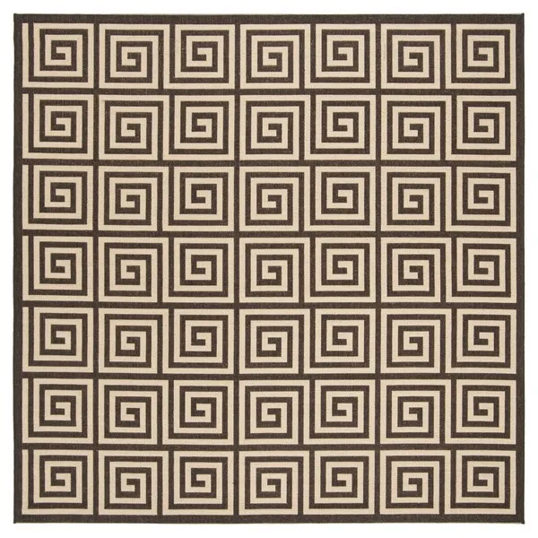 LINDEN 129 Collection LND129U-6SQ Creme / Brown 6'-7" X 6'-7" Square