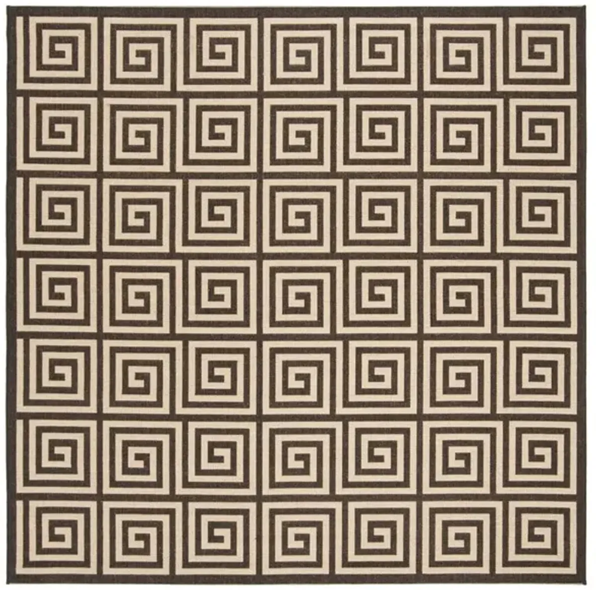 LINDEN 129 Collection LND129U-6SQ Creme / Brown 6'-7" X 6'-7" Square