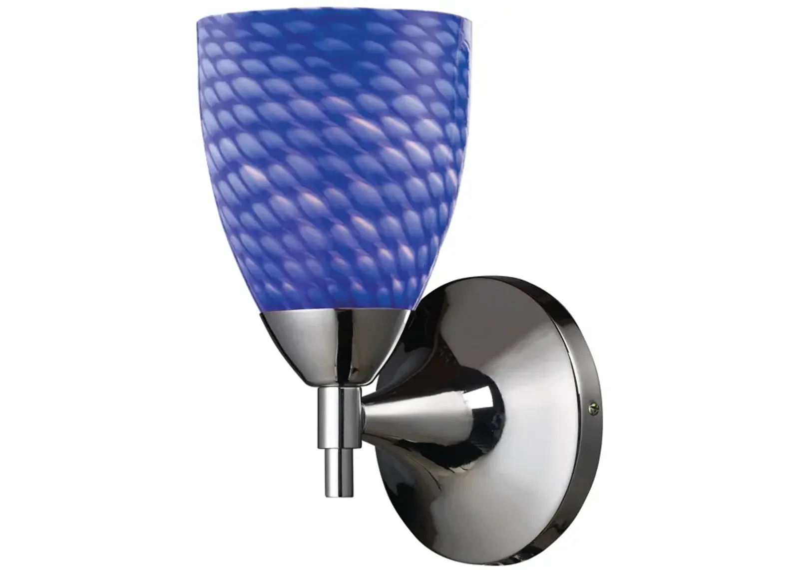 Celina 1-Light Wall Lamp in Polished Chrome with Sapphire Glass