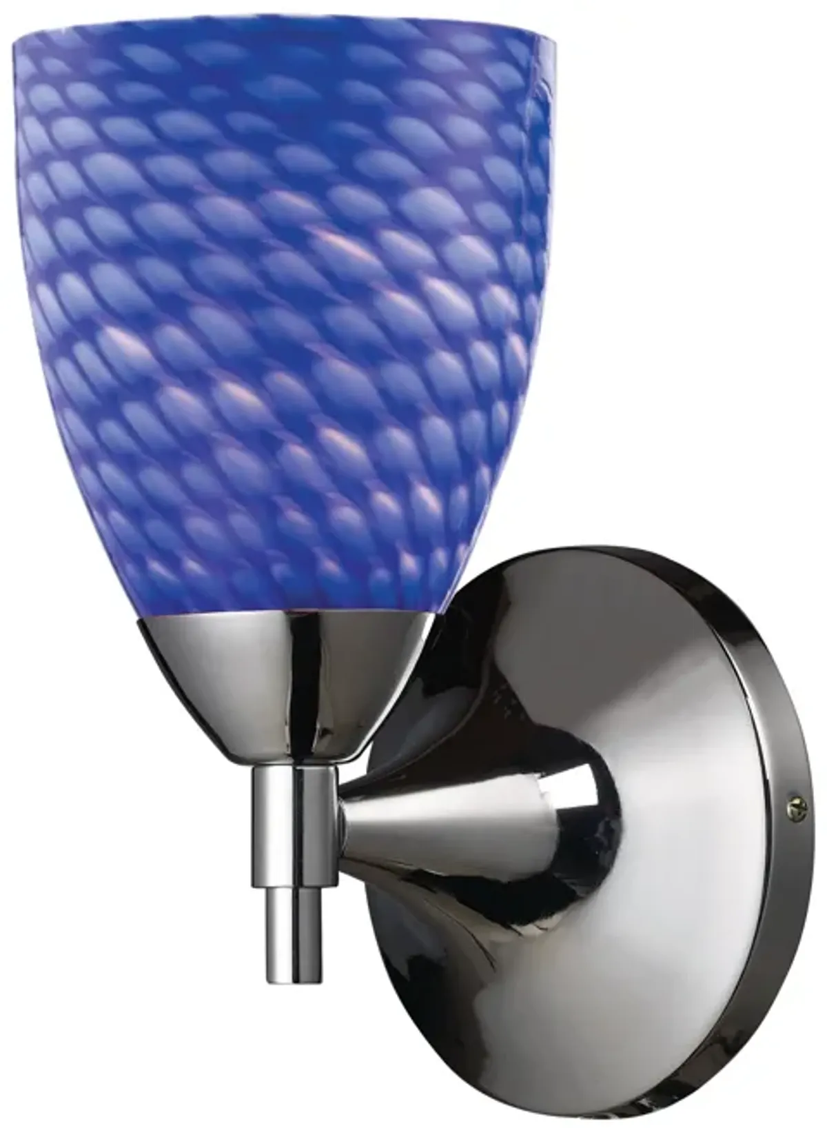 Celina 1-Light Wall Lamp in Polished Chrome with Sapphire Glass