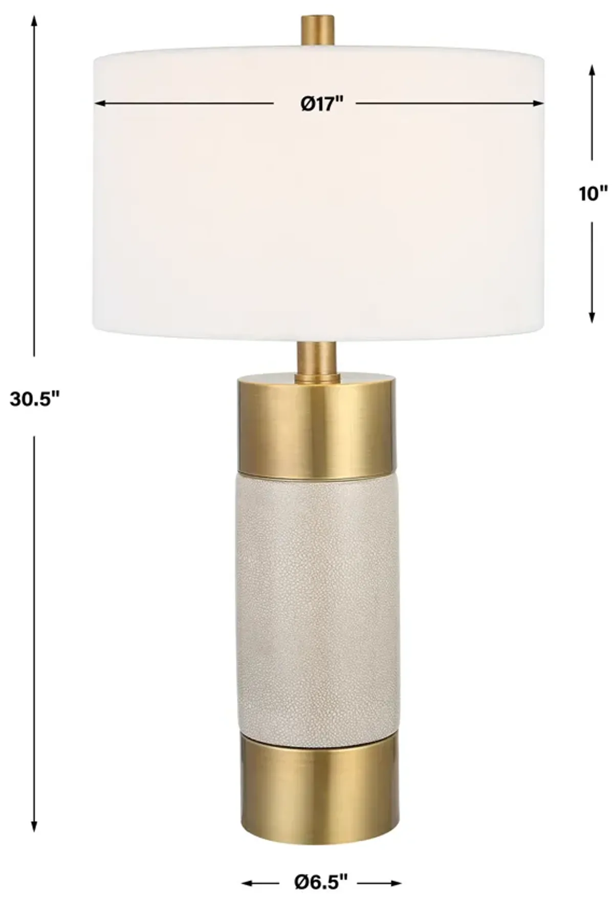 Adelia Ivory & Brass Table Lamp