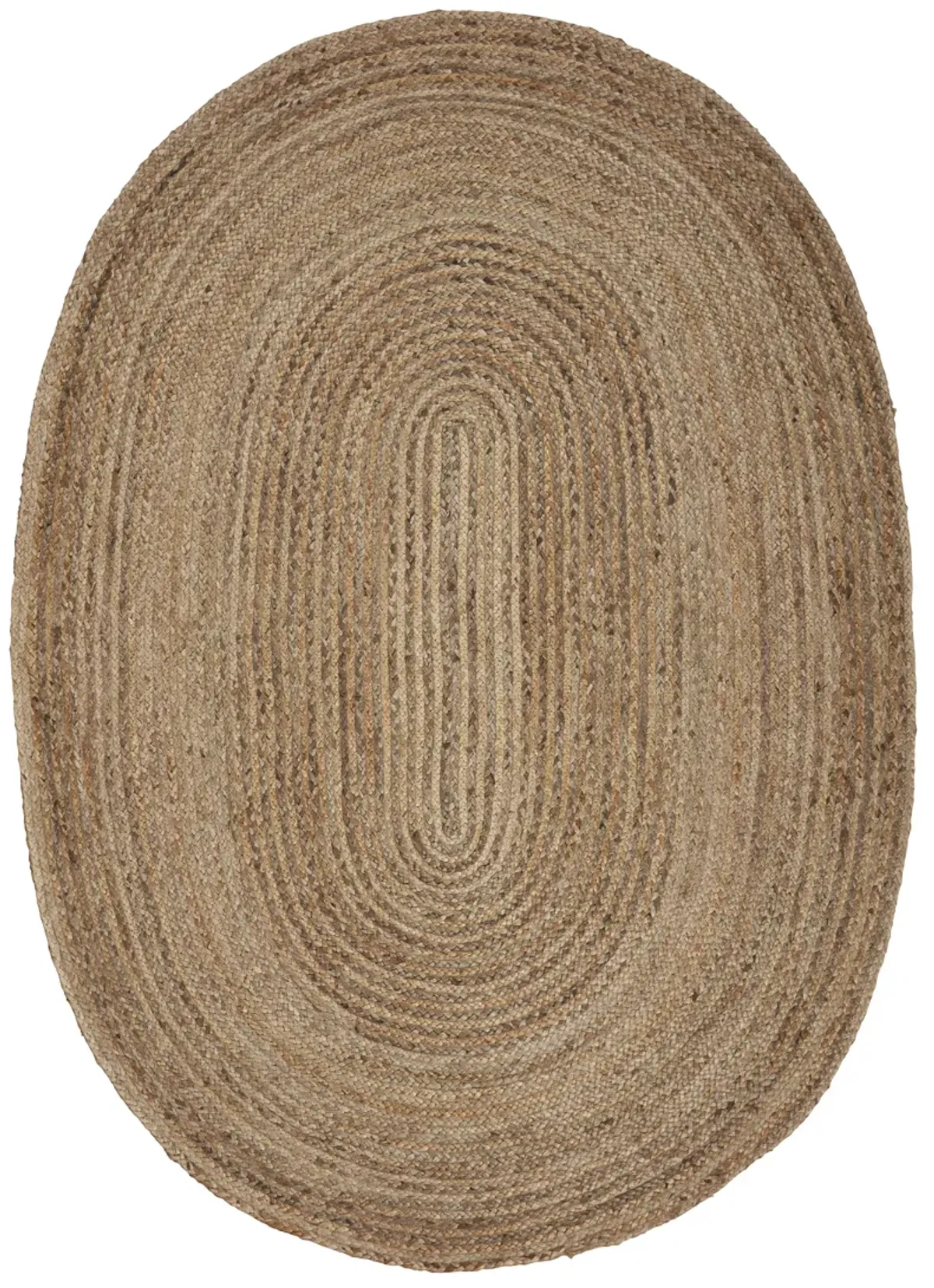 Nature Gray Contemporary Gradient Organic Jute Indoor Oval Area Rug 7' x 9'